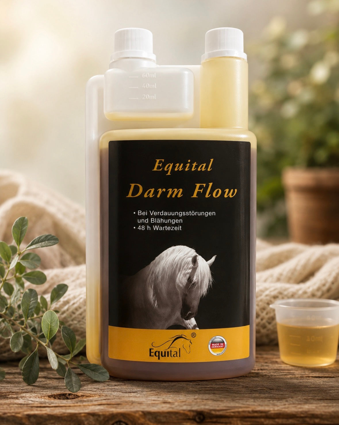 Equital Darm Flow , 1 Liter,Diätergänzungsfuttermittel für Pferde zum Ausgleich bei chronischen Verdauungsstörungen des Dickdarms