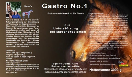 Gastro No.1 Ergänzungsfuttermittel für Pferde mit Magenproblemen